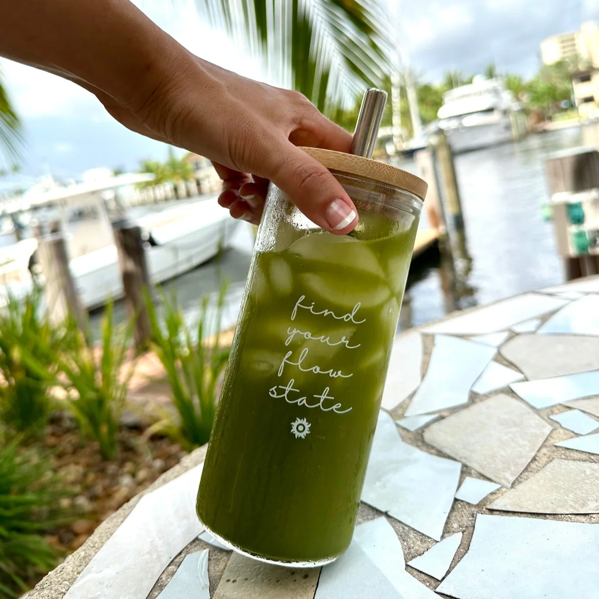 "Find Your Flow State" Glass Tumbler - Image 3