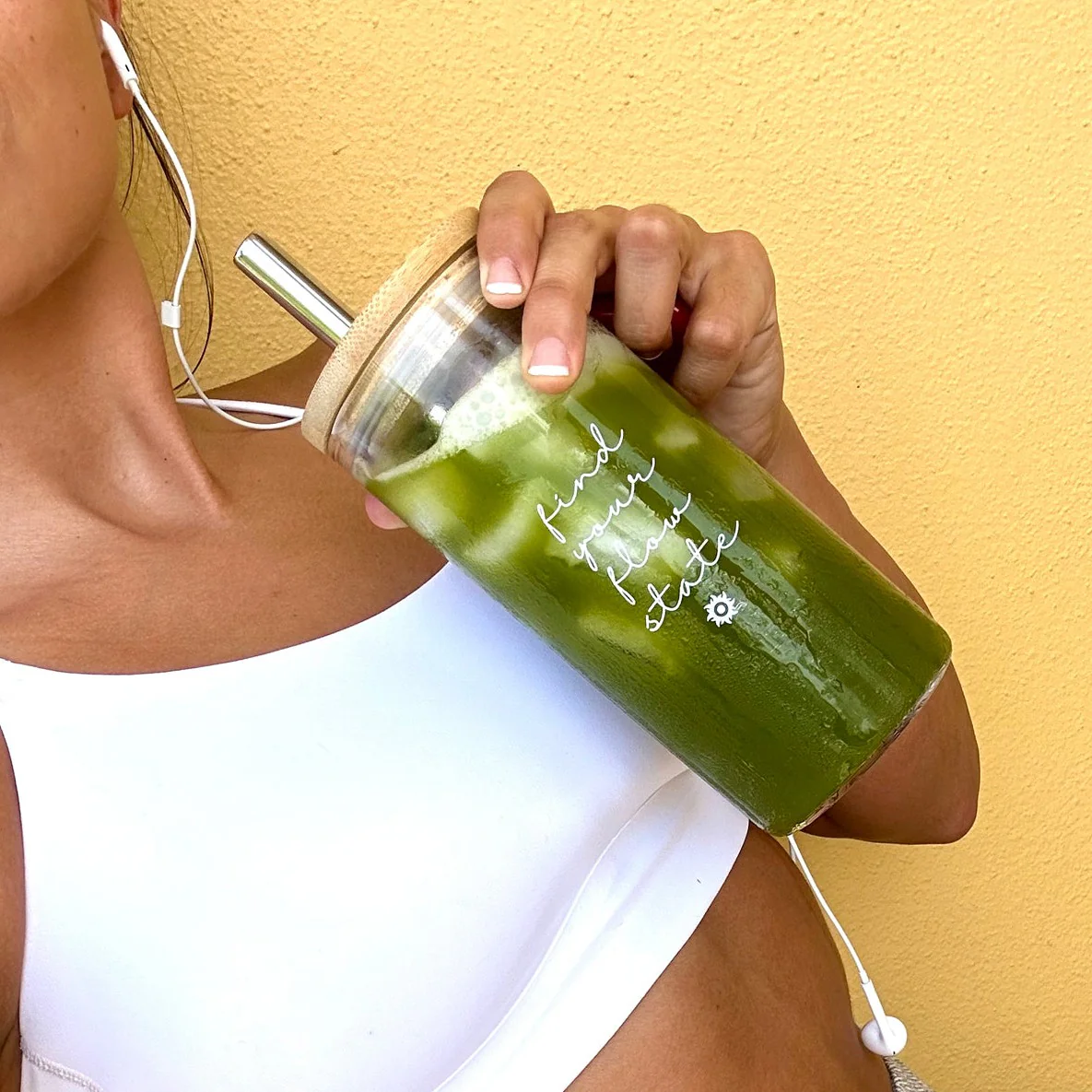 "Find Your Flow State" Glass Tumbler - Image 4