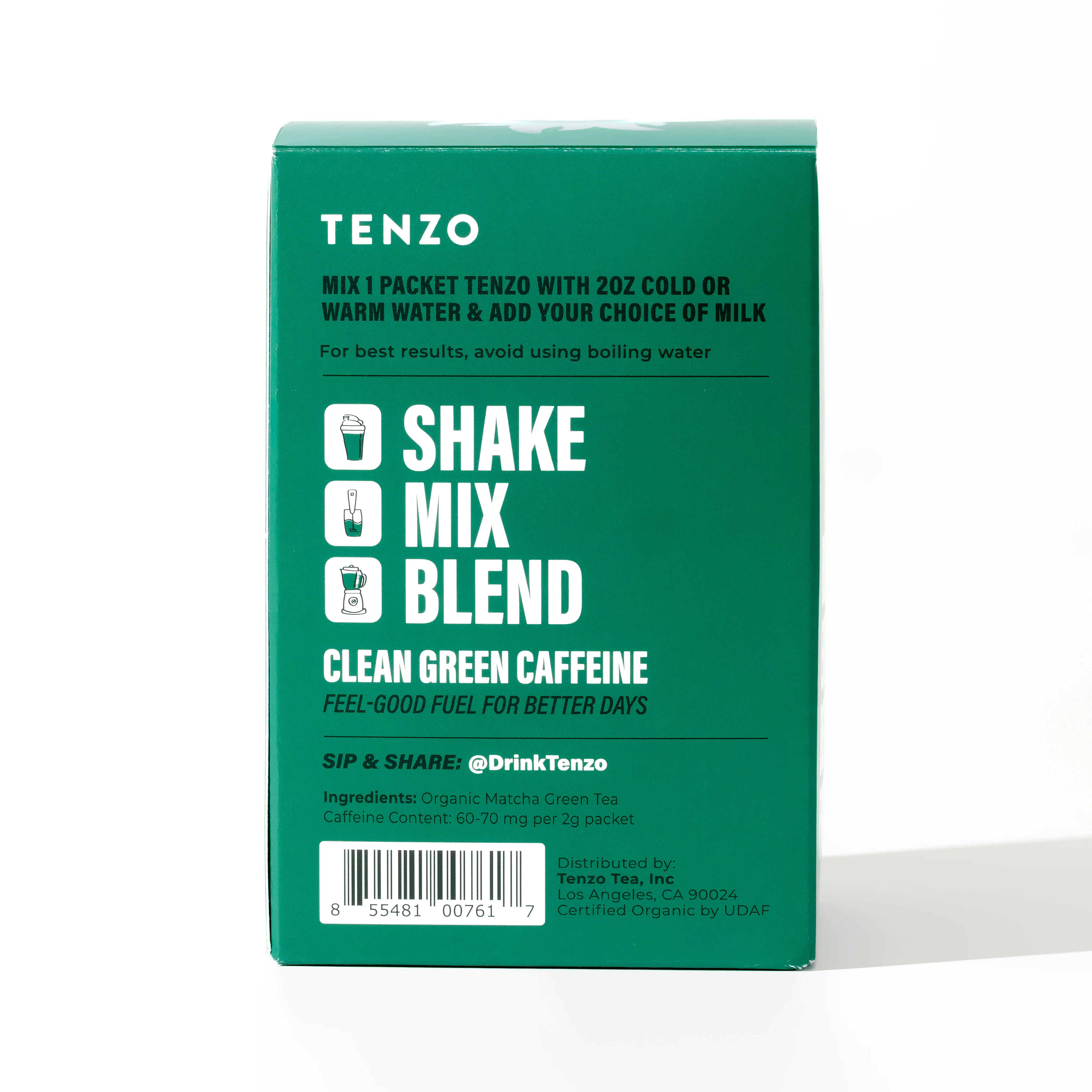 Tenzo® Organic Matcha Single Serve (Box of 10) - Image 3
